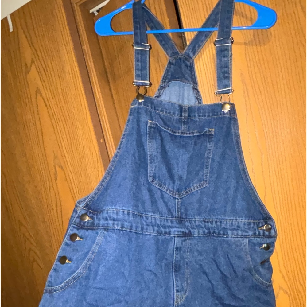 Size 16 denim overall shorts